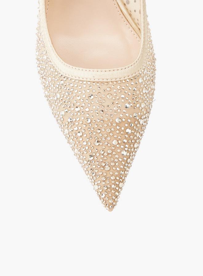 Paprika Women Embellished Flared Heel Pumps - Image 5